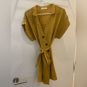 Mustard wrap dress